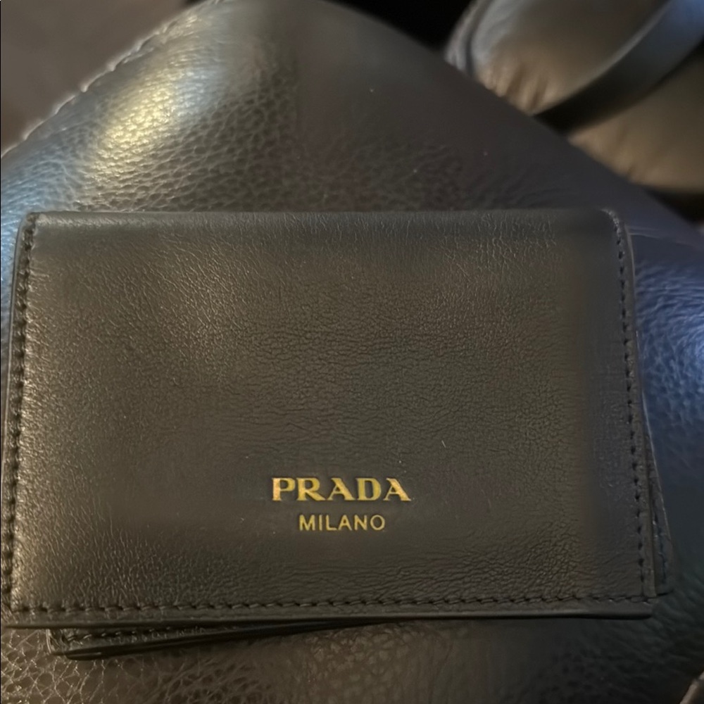 Prada Black Key Card Holder Luxurious Leather Accessory